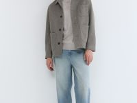 Куртка из пальтовой ткани с накладными карманами, Бежевый