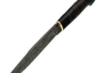 Нож Варан, сталь дамаск, рукоять граб кожа