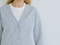 Кардиган с вышивкой, Серый