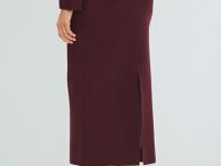 Вязаная юбка миди, Фиолетовый