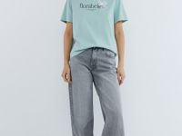 Футболка с цветочным принтом, Зеленый