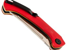 Нож Узбекский средний складной, сталь VG-10, рукоять G10 красный