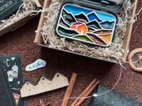 Палетка для красок "Гренландия" 9х6 см, цвет черный, пластик белый