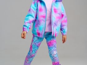 Куртка текстильная с полиуретановым покрытием для девочек (ветровка)