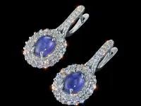 Серьги из белого золота с и танзанитами э4760сг02260365_white
