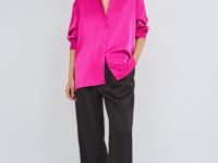Сатиновая блузка, Розовый