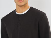 Лонгслив с воротником хенли, Коричневый