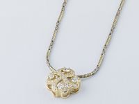 Классическая подвеска из желтого золота с бриллиантами э0301пд12200013