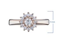 Кольцо из красного золота с бриллиантами э0201кц04202942