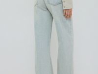 Широкие джинсы с высокой посадкой, Голубой