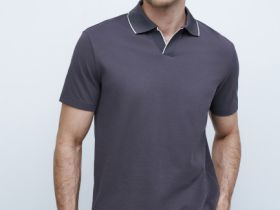 Поло из мягкого пике, Серый