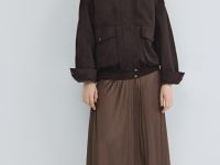 Бомбер из искусственной замши, Коричневый