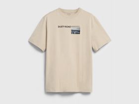 Футболка с принтом, Бежевый