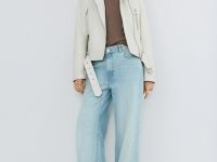 Куртка-косуха из искусственной кожи, Бежевый