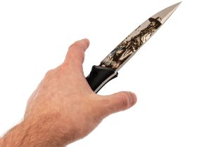 Туристический нож Honor Ranger, сталь D2 с гравировкой, рукоять черный G10