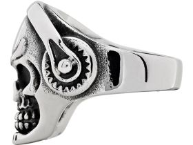 Кольцо ZIPPO, серебристое, в форме черепа, нержавеющая сталь, 2,5x2,6x0,6 см, диаметр 19,7 мм