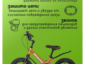 Детский велосипед Maxiscoo Space Deluxe Plus 14, год 2025, цвет Оранжевый