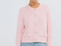 Укороченный кардиган, Розовый