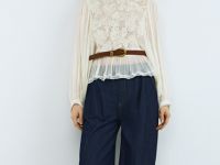 Джинсы-алладины с высокой посадкой, Синий