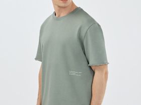 Футболка с текстовым принтом, Зеленый