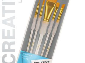 Набор кистей синтетика Pinax "CREATIVE" АССОРТИ 5 шт, эргономичная ручка