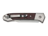 Полуавтоматический складной нож Magnum Rubico Auto - Boker 01SC054, сталь 440A Stonewash, рукоять карбон/нержавеющая сталь, чёрно-красный