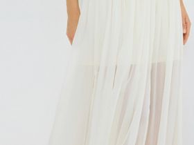 Юбка из шифона, Бежевый