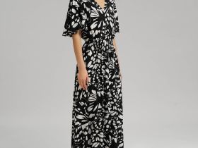 Платье макси с эластичным поясом