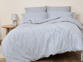 Постельное белье полукомплект Vichy, серо-голубое