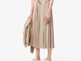 Женская длинная плиссированная фланелевая юбка Lacoste