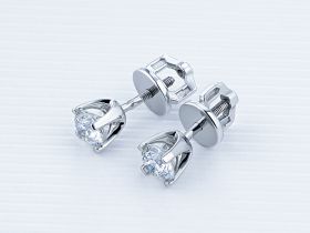 Пусеты из белого золота с бриллиантами э4701пс11102400