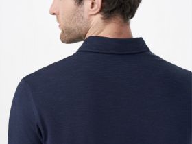 Поло из текстурированной ткани, Синий