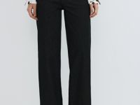 Широкие эластичные джинсы, Черный