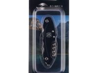 Нож перочинный Stinger 96 мм, 15 функций, черный, в блистере