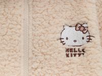 Бежевая куртка оверсайз на молнии с Hello Kitty и ушками для девочки Глория Джинс