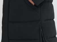 Удлинённая утеплённая куртка с капюшоном, Черный