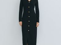 Вязаное облегающее платье, Черный