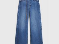 Широкие джинсы Wide leg с ремнём, Синий