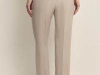 Брюки зауженного кроя с добавлением льна