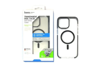 Чехол-накладка Hoco Transparent Dual-Color Magsafe для iPhone 15 Plus противоударный (пластик) (черная рамка)