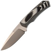 Нож Pocket Wolf Мини Тактик, сталь CR 8, рукоять G10, черно-белый, ножны с рисунком