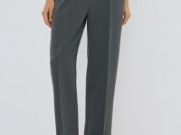 Брюки с ремнём и стрелками, Серый