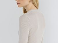 Вязаное платье мини, Бежевый