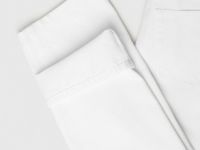 Прямые джинсы с дырками на высокой талии, Белый