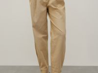 Брюки с защипами с добавлением льна