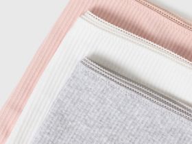 Классические трусы-брифы в рубчик, 3 шт., Серый