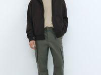 Брюки карго из твила, Зеленый