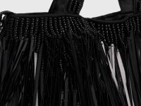 Сумка с длинными пайетками и бисером, Черный