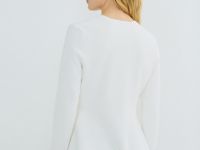 Кардиган на пуговицах с баской, Белый