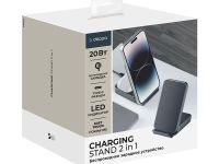 Беспроводное зарядное устройство Deppa Charging Stand 2 в 1 (D-24027) для iPhone / AirPods 20W (черный)